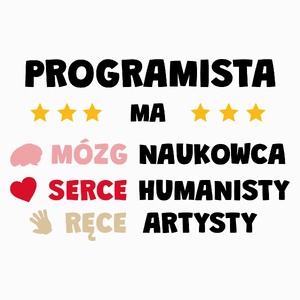 Mózg Serce Ręce Programista - Poduszka Biała