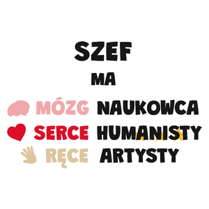 Mózg Serce Ręce Szef - Kubek Biały