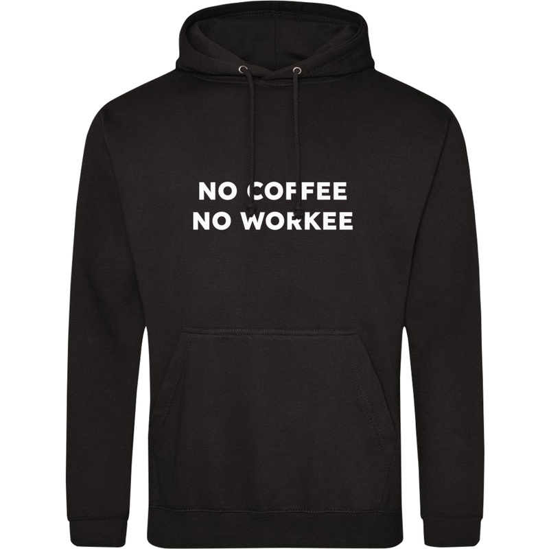 NO COFFEE NO WORKEE  - Męska Bluza z kapturem Czarna