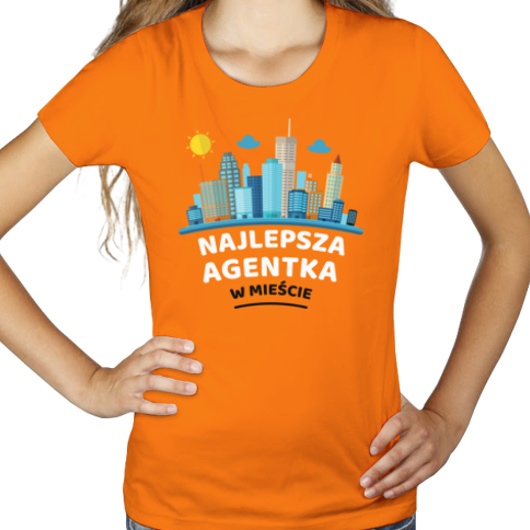 Najlepsza Agentka W Mieście - Damska Koszulka Pomarańczowa