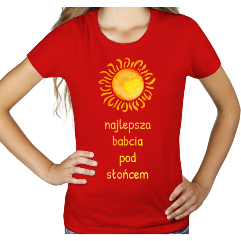 Najlepsza Babcia Pod Słońcem - Damska Koszulka Czerwona