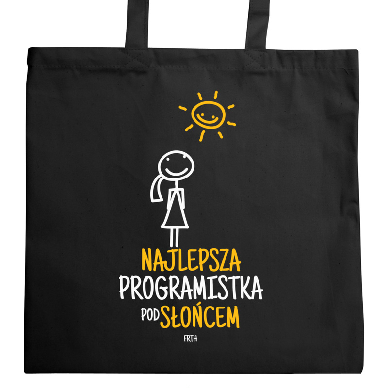 Najlepsza Programistka Pod Słońcem - Torba Na Zakupy Czarna