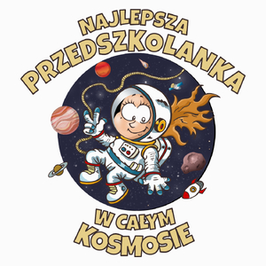 Najlepsza przedszkolanka w całym kosmosie - Poduszka Biała