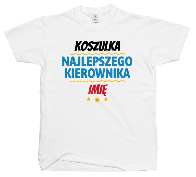  Najlepszego Kierownika Imię Personalizacja - Męska Koszulka Biała