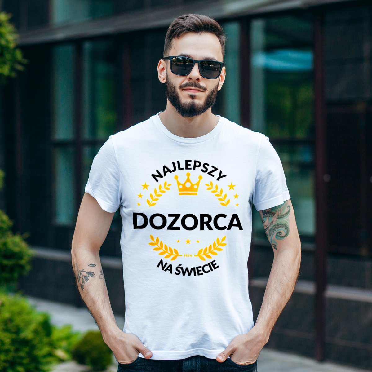 Najlepszy Dozorca Na Świecie - Męska Koszulka Biała