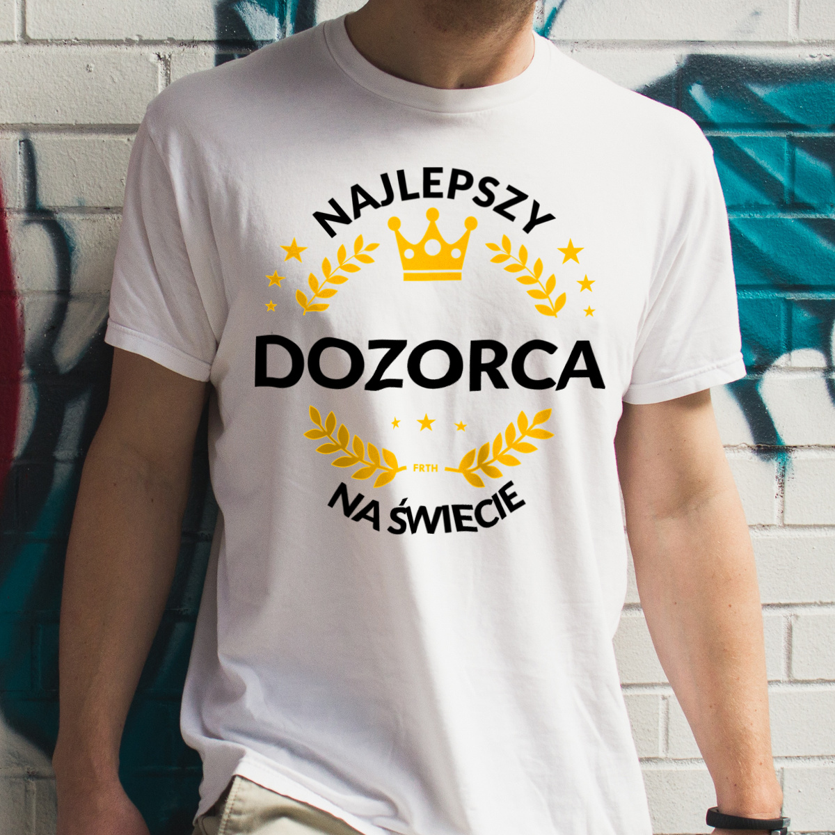 Najlepszy Dozorca Na Świecie - Męska Koszulka Biała