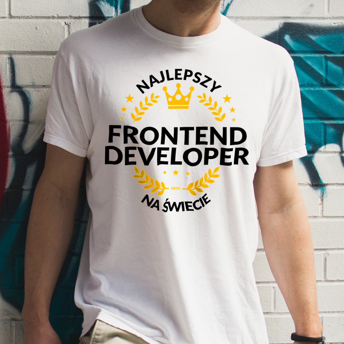 Najlepszy Frontend Developer Na Świecie - Męska Koszulka Biała