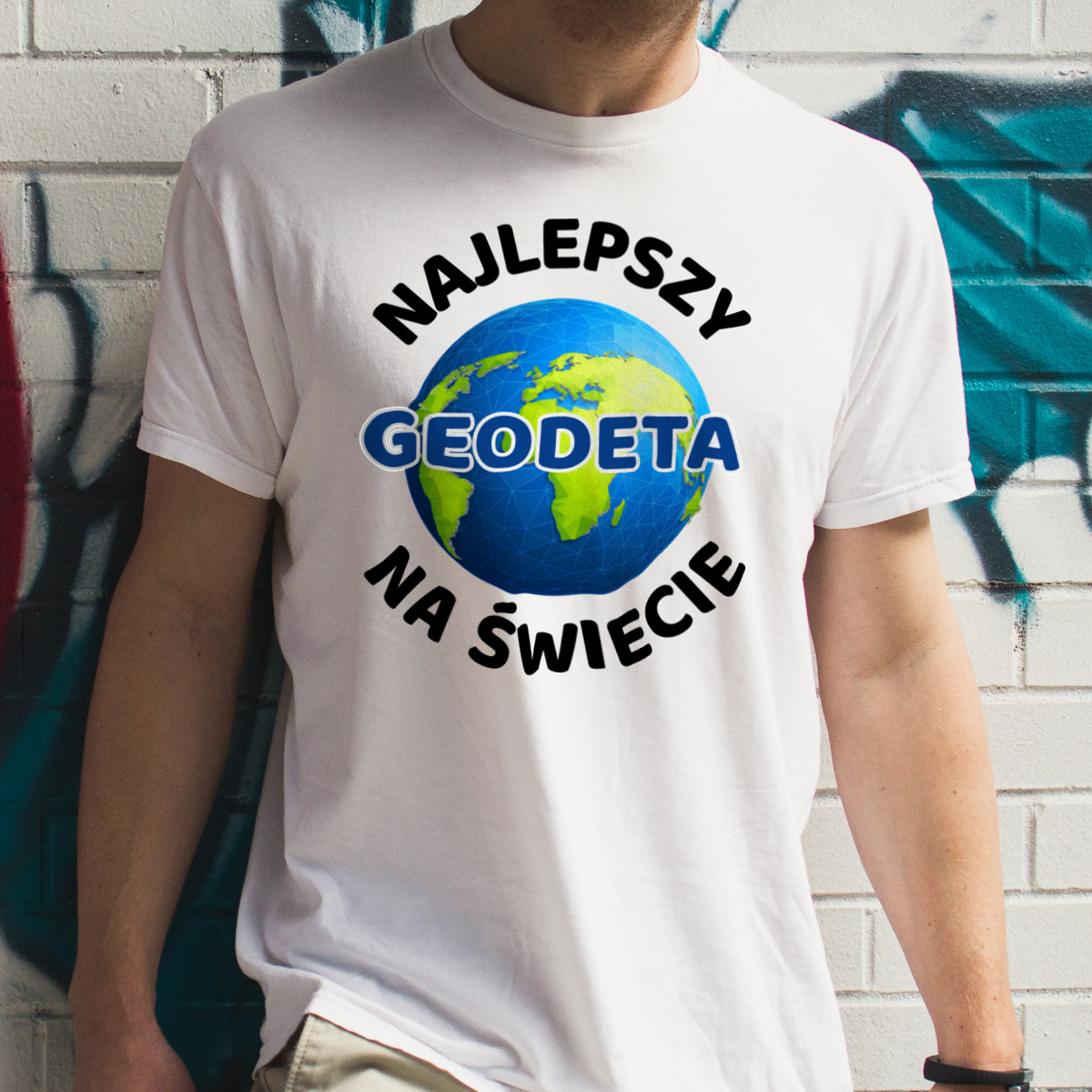 Najlepszy Geodeta Na Świecie - Męska Koszulka Biała