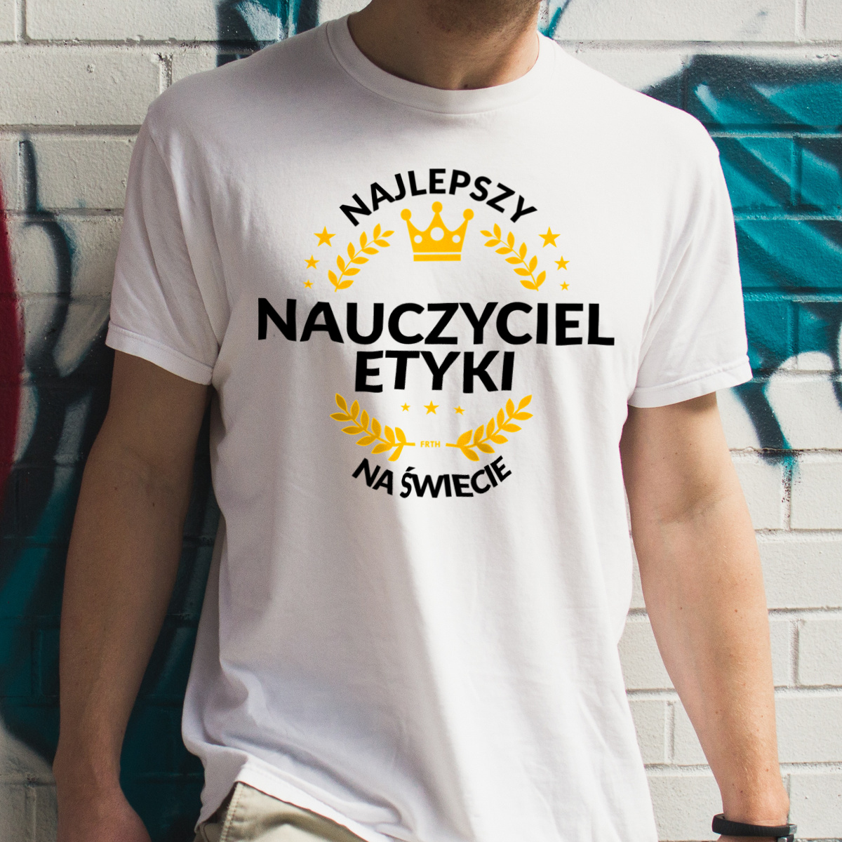 Najlepszy Nauczyciel Etyki Na Świecie - Męska Koszulka Biała