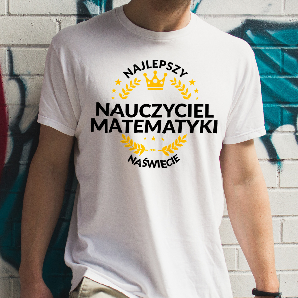 Najlepszy Nauczyciel Matematyki Na Świecie - Męska Koszulka Biała