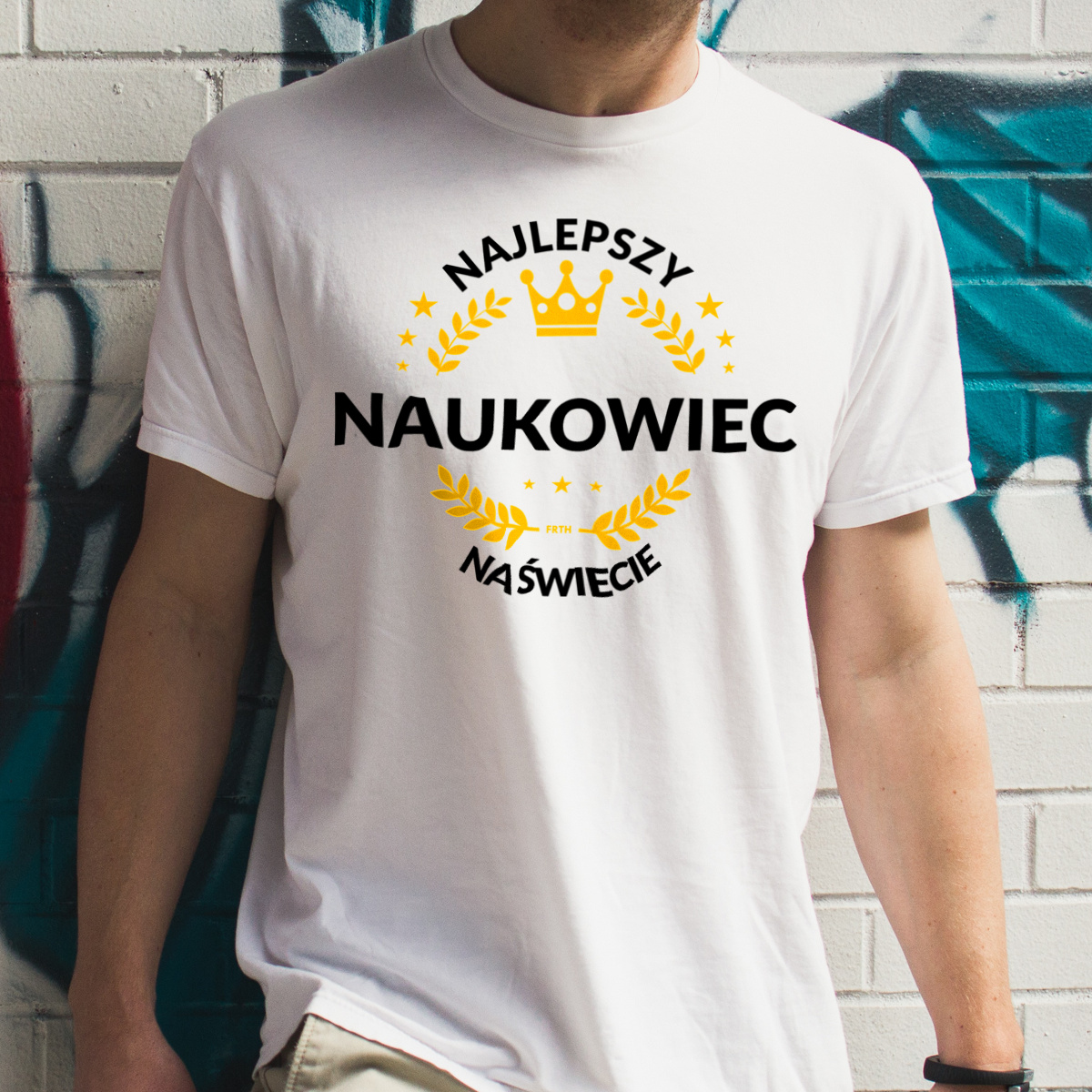 Najlepszy Naukowiec Na Świecie - Męska Koszulka Biała