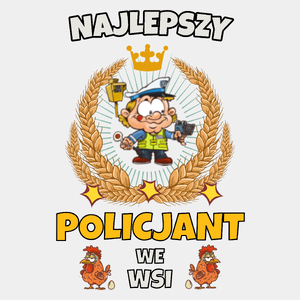 Najlepszy Policjant We Wsi - Męska Koszulka Biała