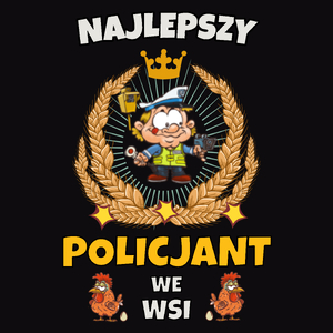 Najlepszy Policjant We Wsi - Męska Koszulka Czarna