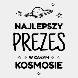 Najlepszy Prezes W Kosmosie - Męska Koszulka Biała