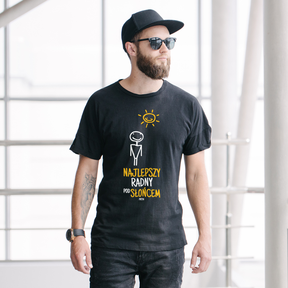 Najlepszy Radny Pod Słońcem - Męska Koszulka Czarna