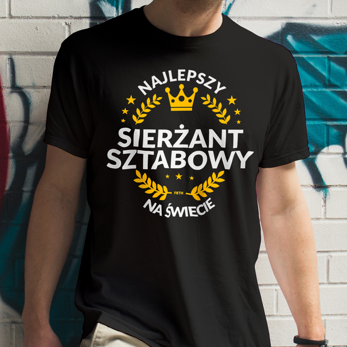 Najlepszy Sierżant Sztabowy Na Świecie - Męska Koszulka Czarna