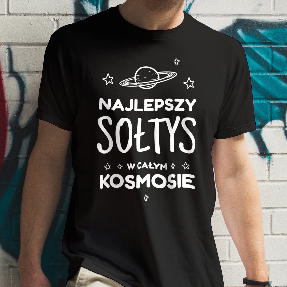 Najlepszy Sołtys W Kosmosie - Męska Koszulka Czarna