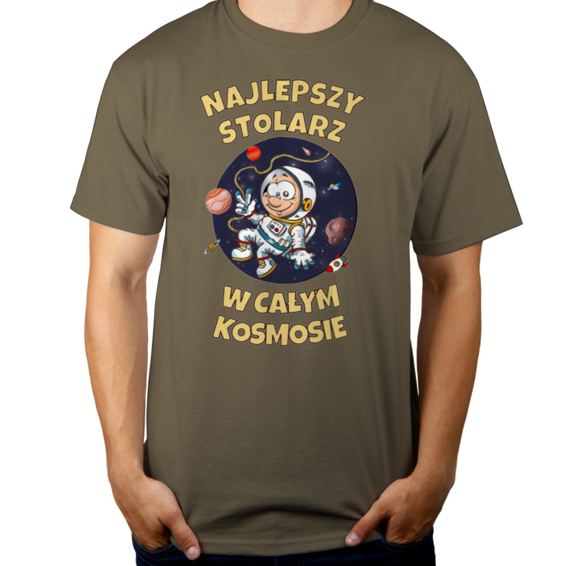 Najlepszy Stolarz W Całym Kosmosie - Męska Koszulka Khaki
