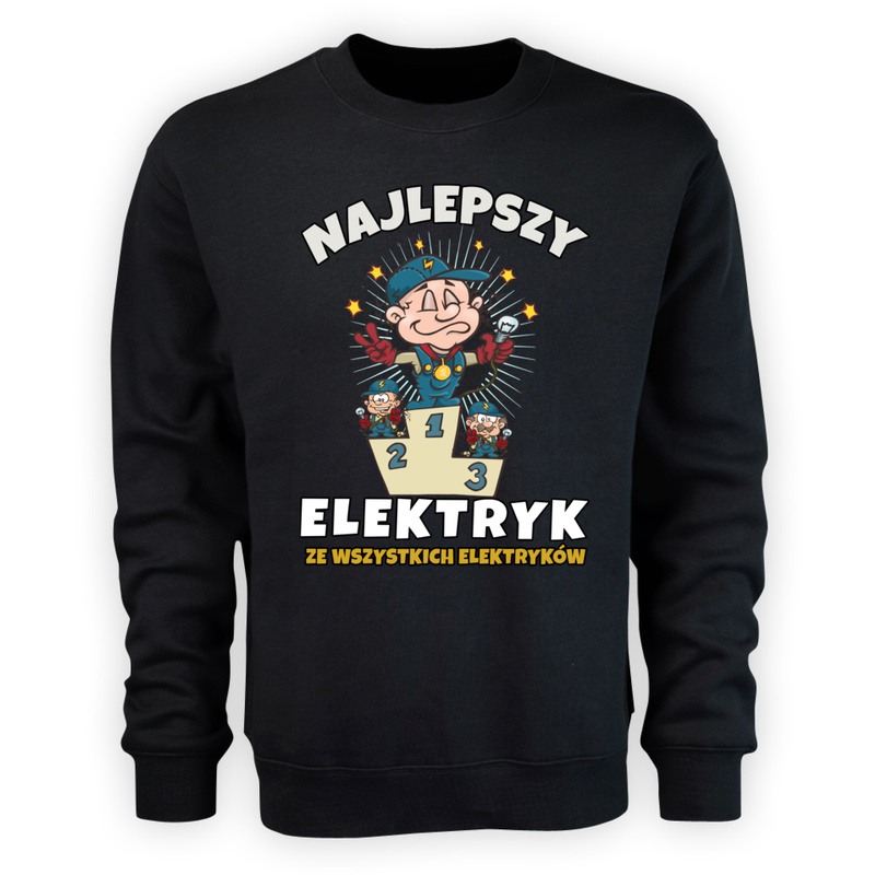 Najlepszy Z Najlepszych Elektryk - Męska Bluza Czarna