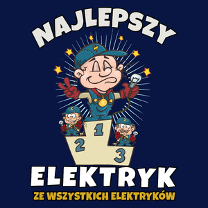 Najlepszy Z Najlepszych Elektryk - Męska Koszulka Ciemnogranatowa