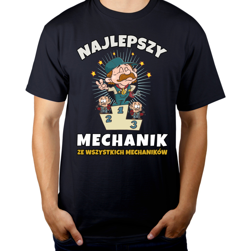 Najlepszy Z Najlepszych Mechanik - Męska Koszulka Ciemnogranatowa