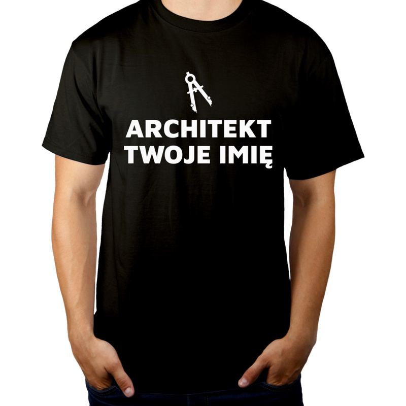 Napis Architekt - Męska Koszulka Czarna