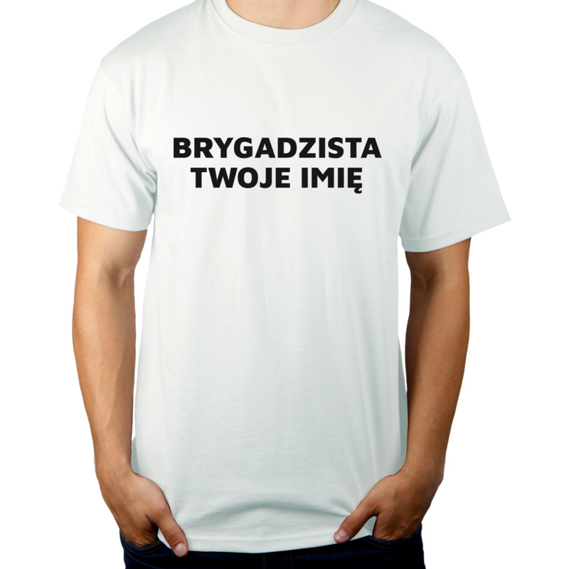 Napis Brygadzista - Męska Koszulka Biała