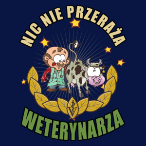 Nic Nie Przeraża Weterynarza - Męska Koszulka Ciemnogranatowa