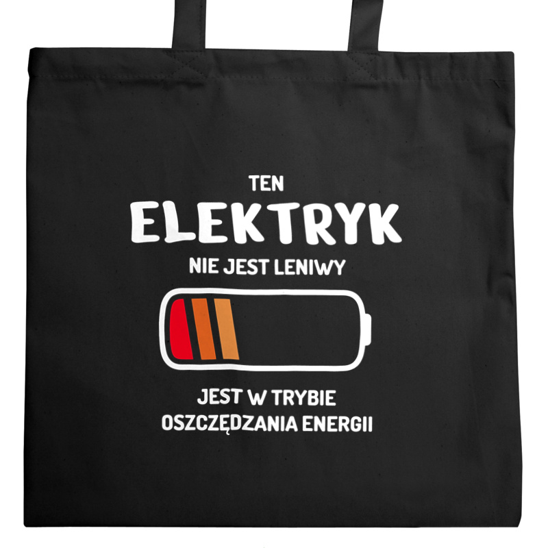 Nie Leniwy Elektryk - Torba Na Zakupy Czarna