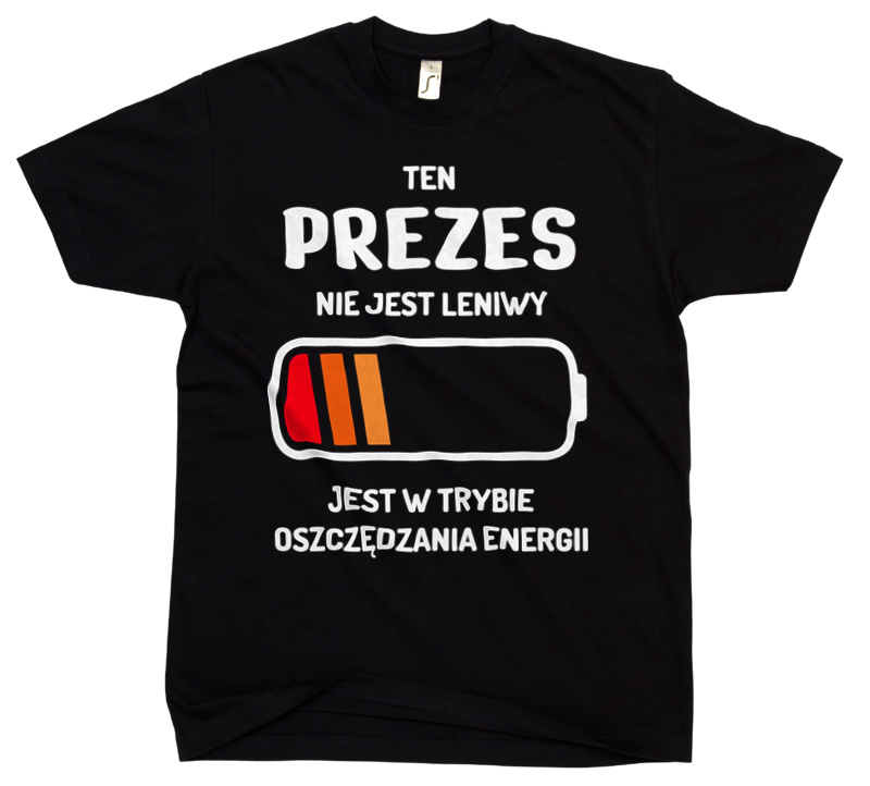 Nie Leniwy Prezes - Męska Koszulka Czarna