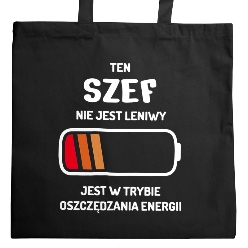 Nie Leniwy Szef - Torba Na Zakupy Czarna