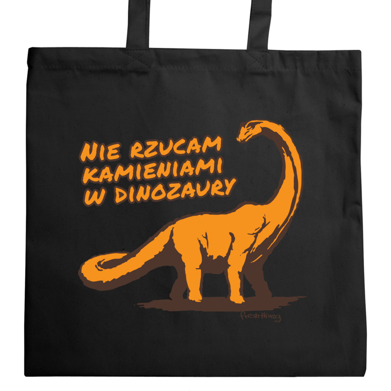 Nie rzucam kamieniami w dinozaury - Torba Na Zakupy Czarna