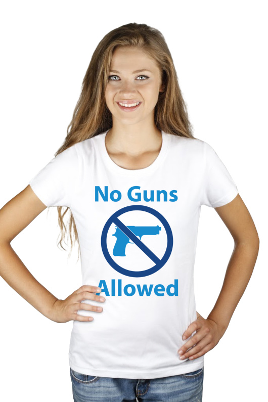 No Guns Allowed - Damska Koszulka Biała