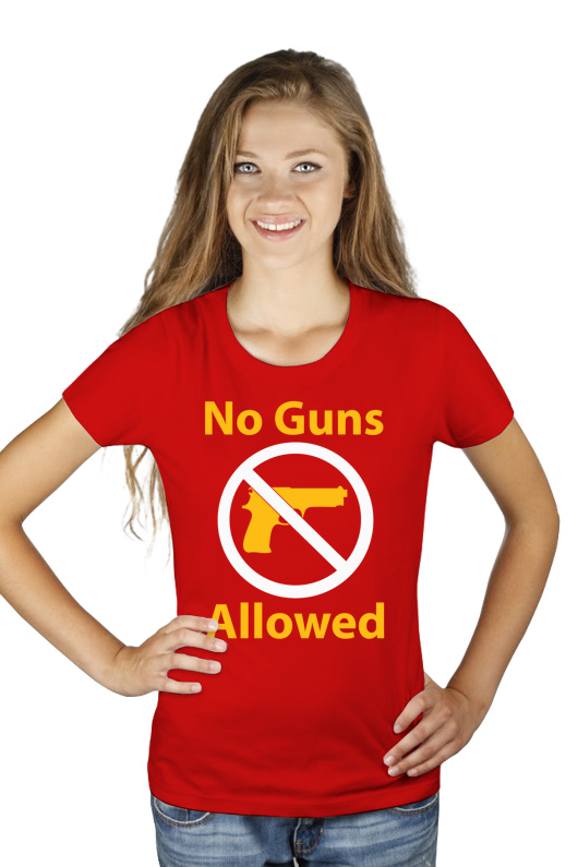 No Guns Allowed - Damska Koszulka Czerwona