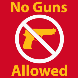 No Guns Allowed - Damska Koszulka Czerwona