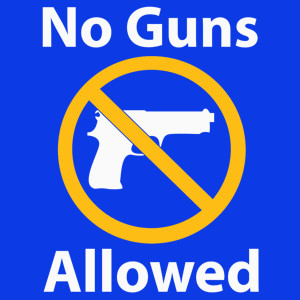 No Guns Allowed - Damska Koszulka Niebieska