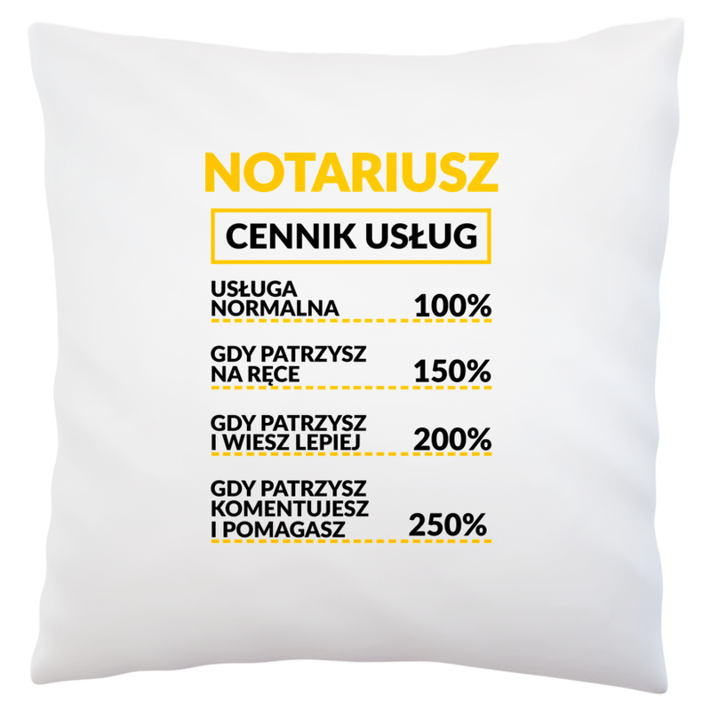 Notariusz - Cennik Usług - Poduszka Biała