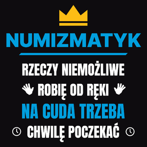 Numizmatyk Rzeczy Niemożliwe Robię Od Ręki - Męska Koszulka Czarna