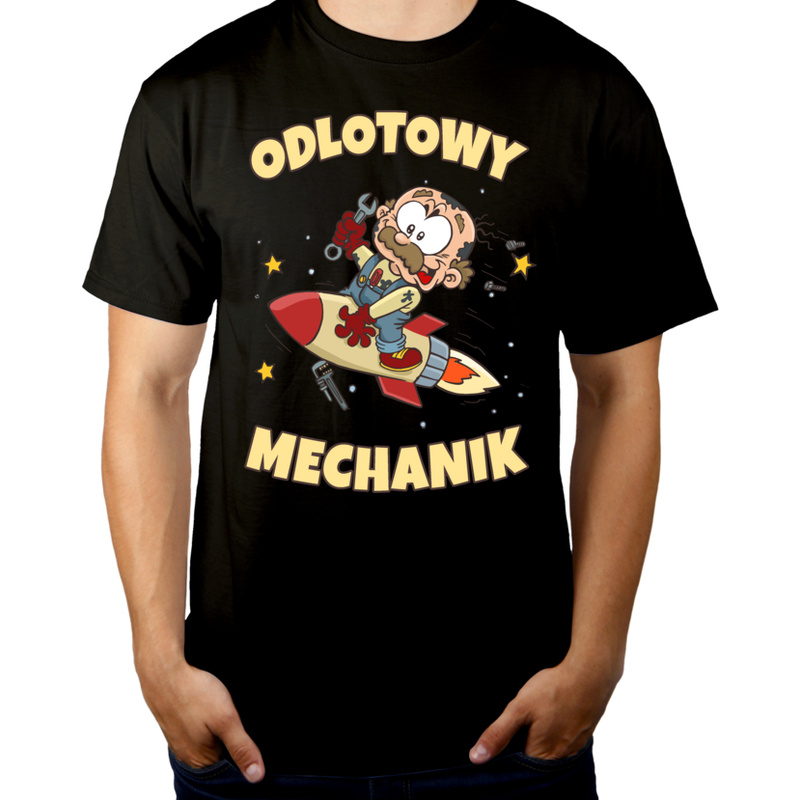 Odlotowy Mechanik - Męska Koszulka Czarna