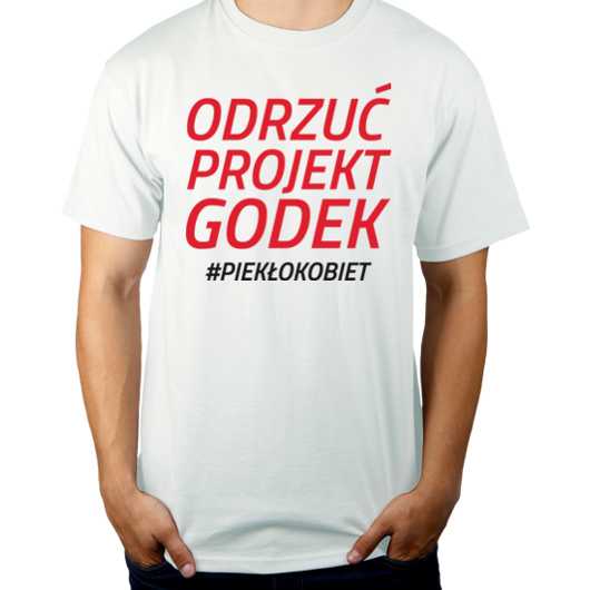 Odrzuć Projekt Godek - Męska Koszulka Biała