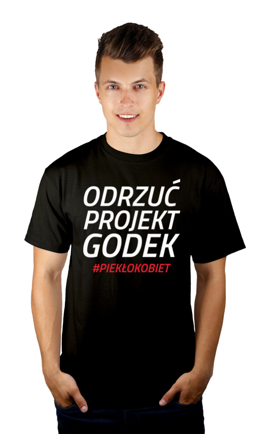 Odrzuć Projekt Godek - Męska Koszulka Czarna