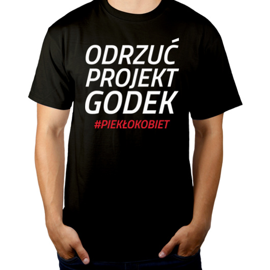 Odrzuć Projekt Godek - Męska Koszulka Czarna