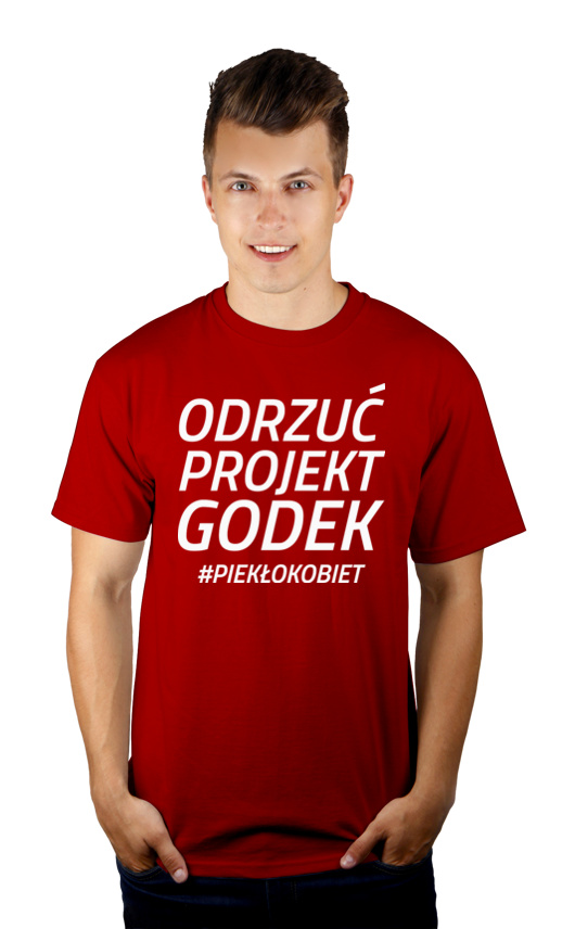 Odrzuć Projekt Godek - Męska Koszulka Czerwona