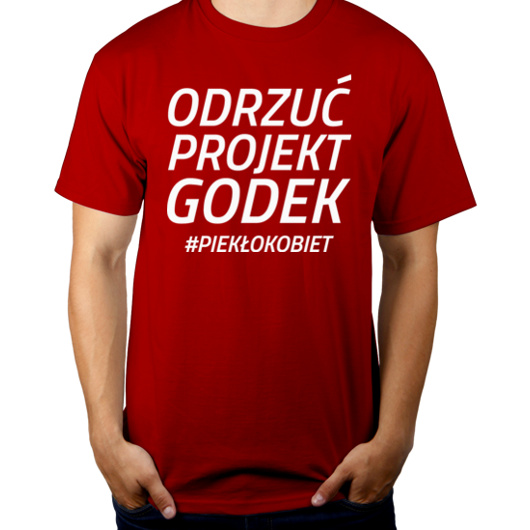 Odrzuć Projekt Godek - Męska Koszulka Czerwona