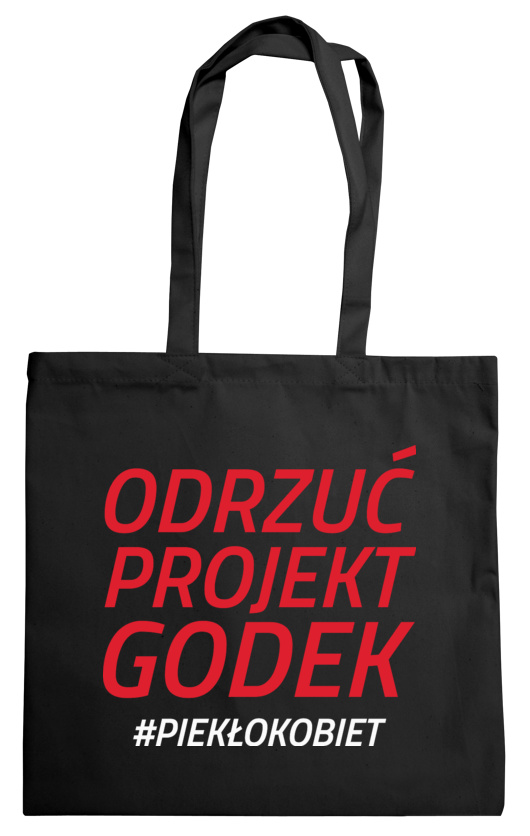 Odrzuć Projekt Godek - Torba Na Zakupy Czarna