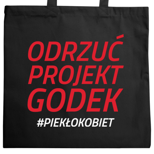 Odrzuć Projekt Godek - Torba Na Zakupy Czarna