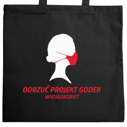 Odrzuć Projekt Godek - Torba Na Zakupy Czarna