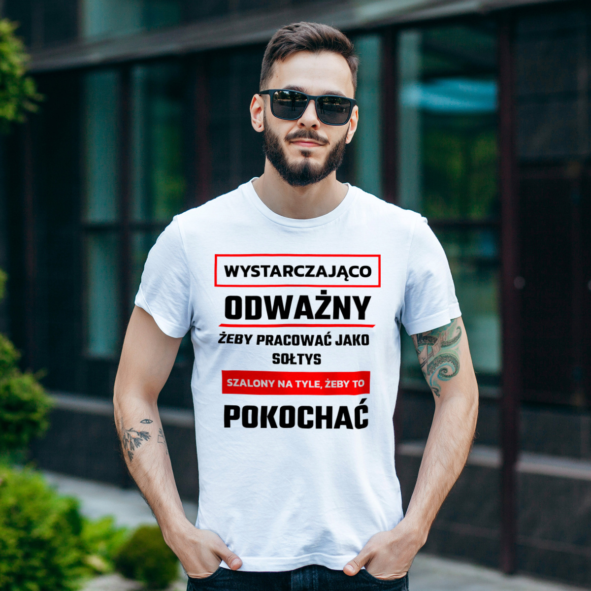 Odważny Szalony Sołtys - Męska Koszulka Biała