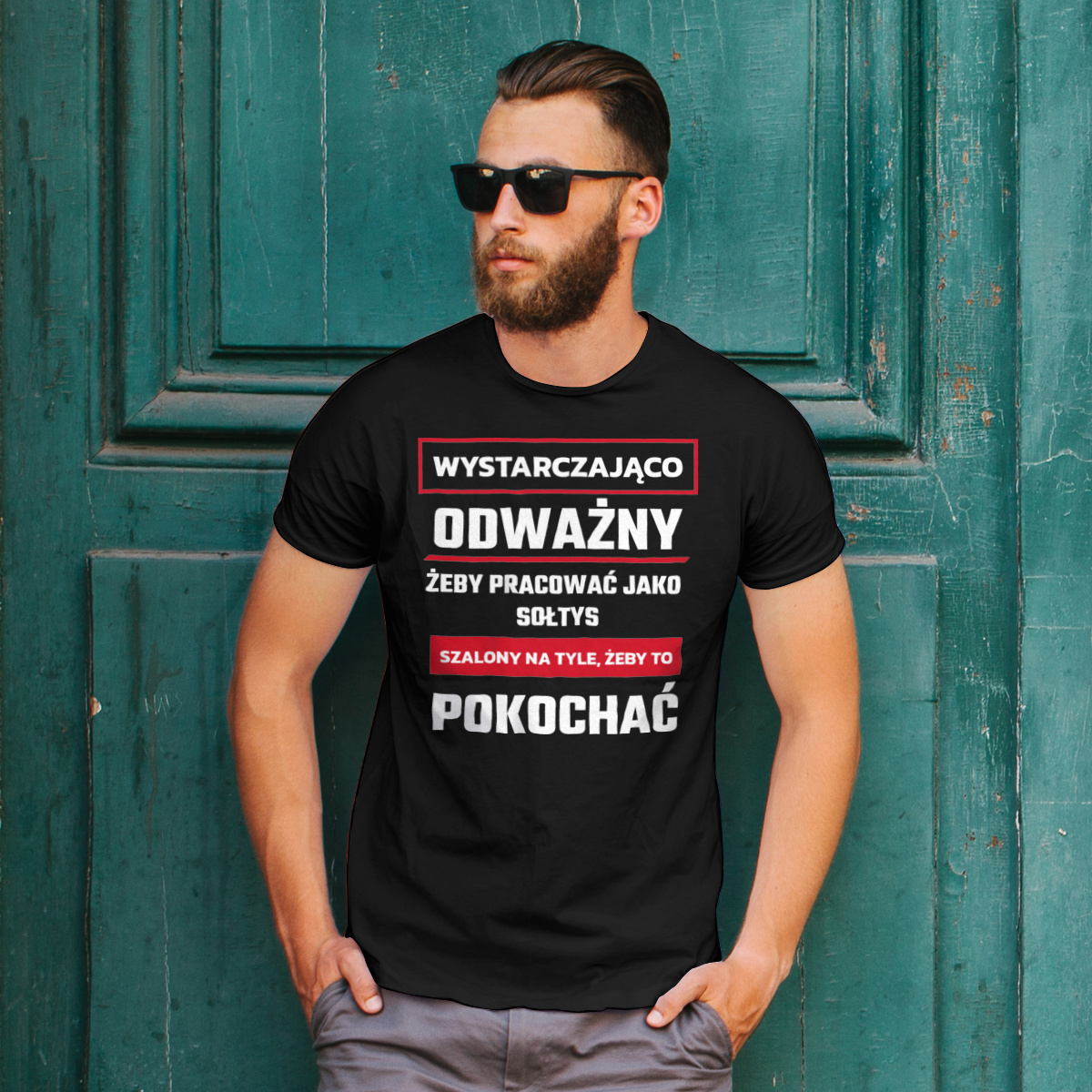 Odważny Szalony Sołtys - Męska Koszulka Czarna