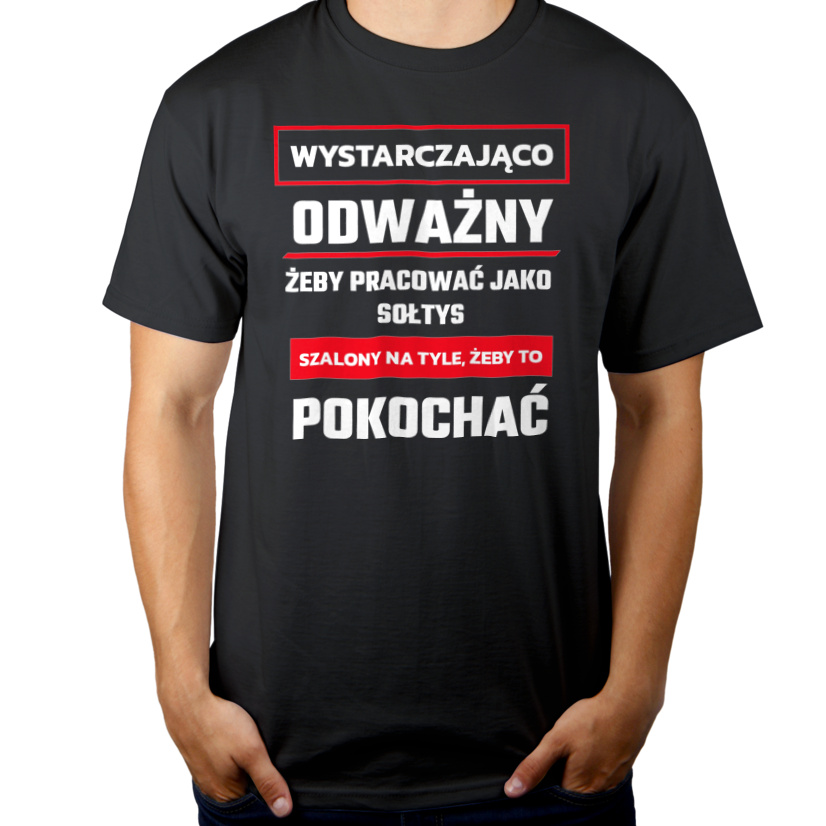 Odważny Szalony Sołtys - Męska Koszulka Szara